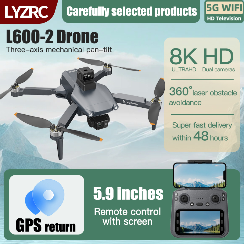 Lyzrc Drone - LYZRC L600-2 MAX GPS Дрон 3-осевой